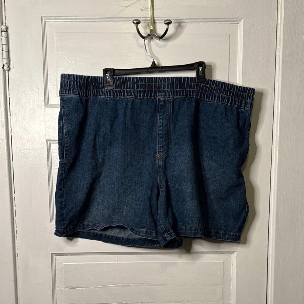 Plus Size Blue Denim Shorts